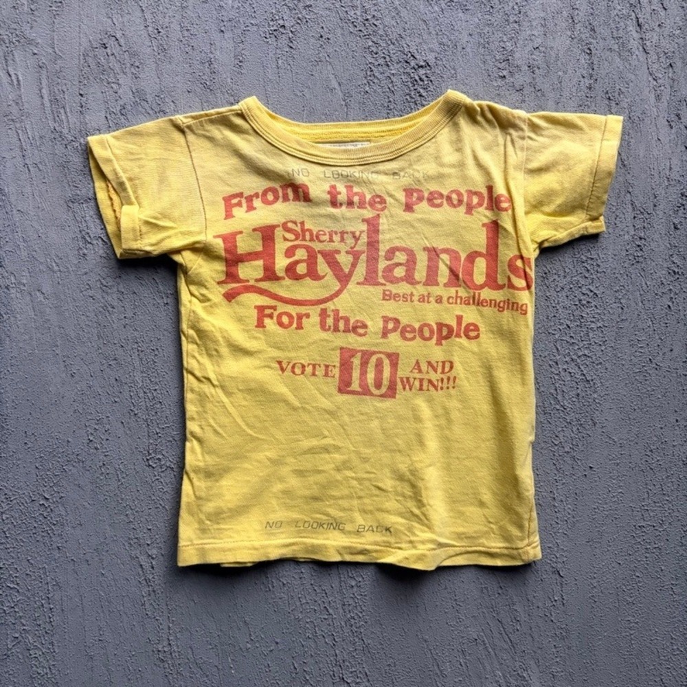 Go To Hollywood T Shirt Small 110CM Yellow Japan Baby Tee Denim Dungaree